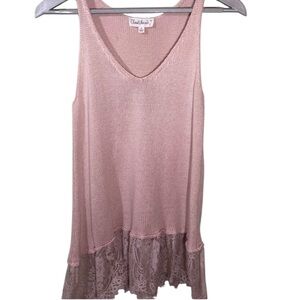 Pink Sweater V neck sleeveless Size S